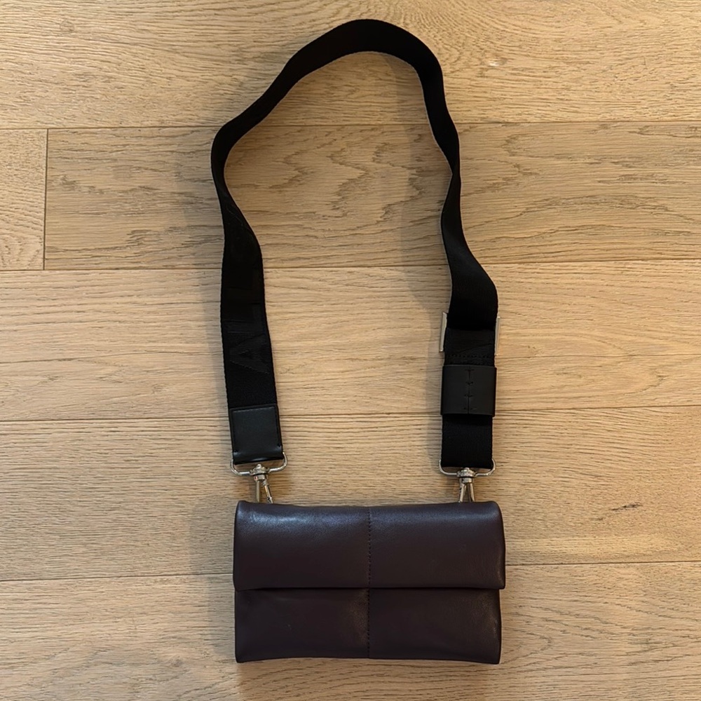 All Saints Brown and Black Belt Bag with Minimalist Design